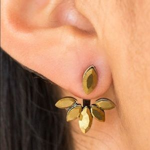 Brass jacket earrings